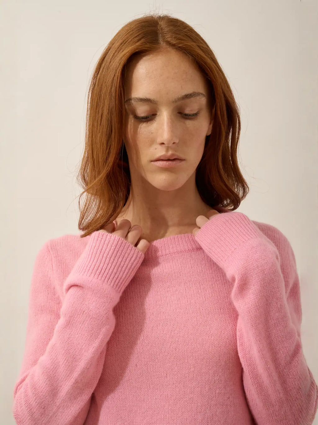 LEXINI pullover rundhalsausschnitt 4-fädig dragée