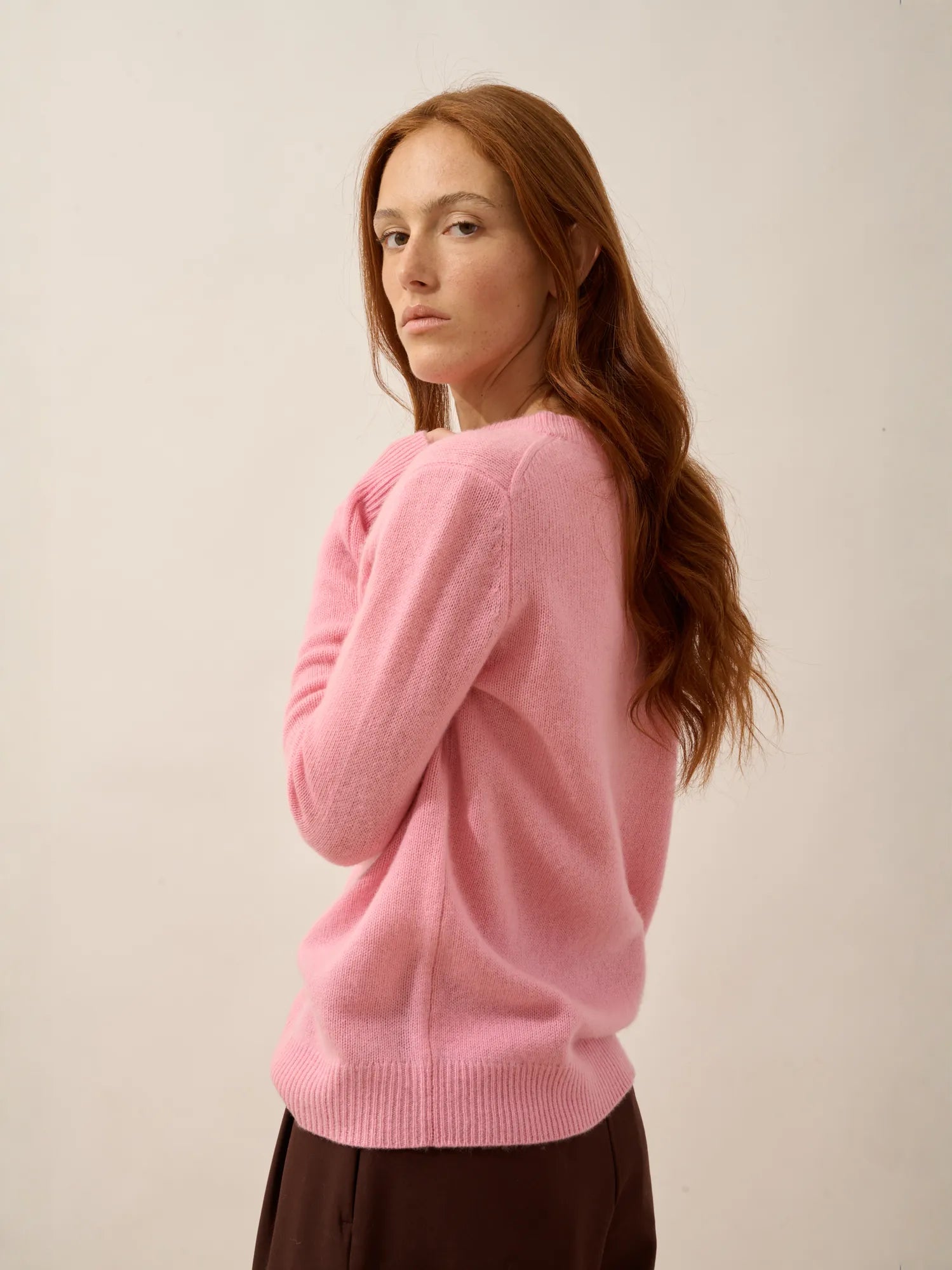LEXINI pullover rundhalsausschnitt 4-fädig dragée