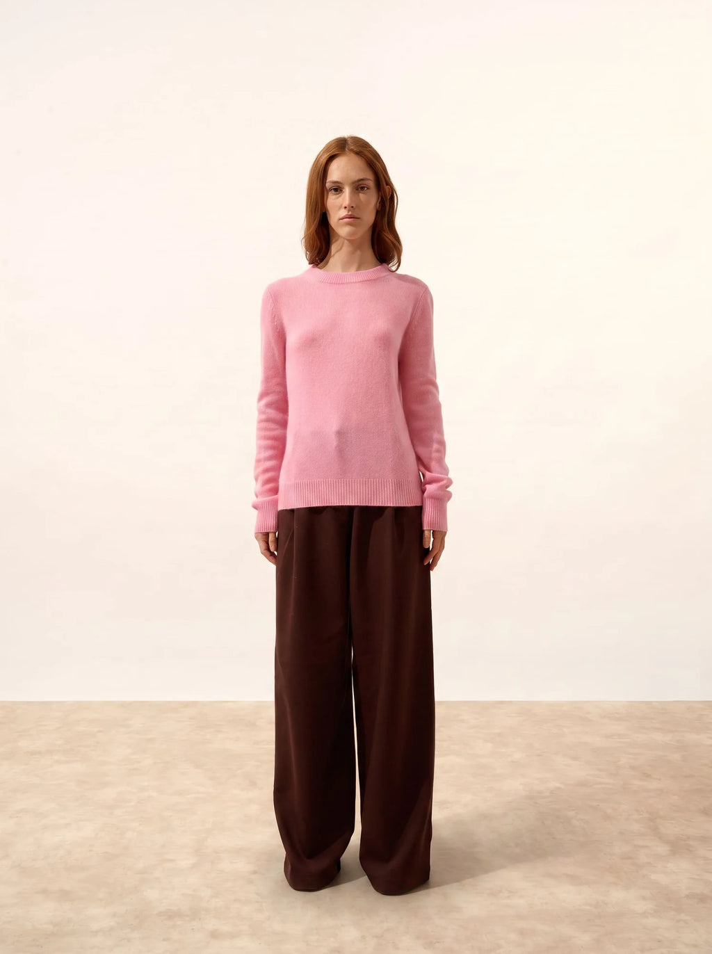 LEXINI pullover rundhalsausschnitt 4-fädig dragée