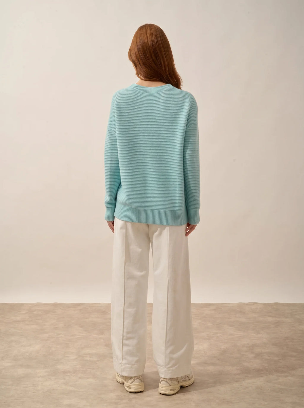 LOUNA pullover rundhalsausschnitt 4-fädig aqua