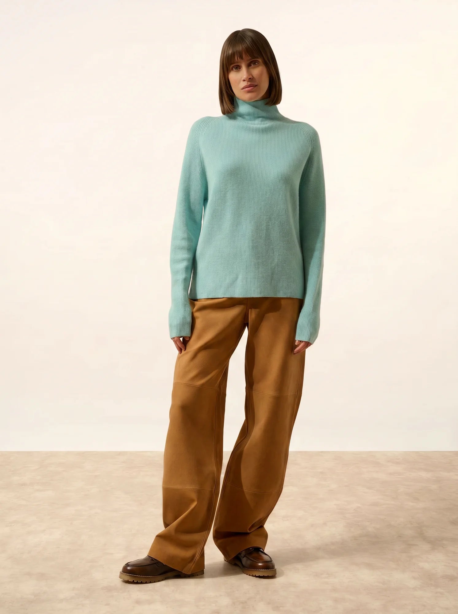 ALYSSA pullover stehkragen aqua