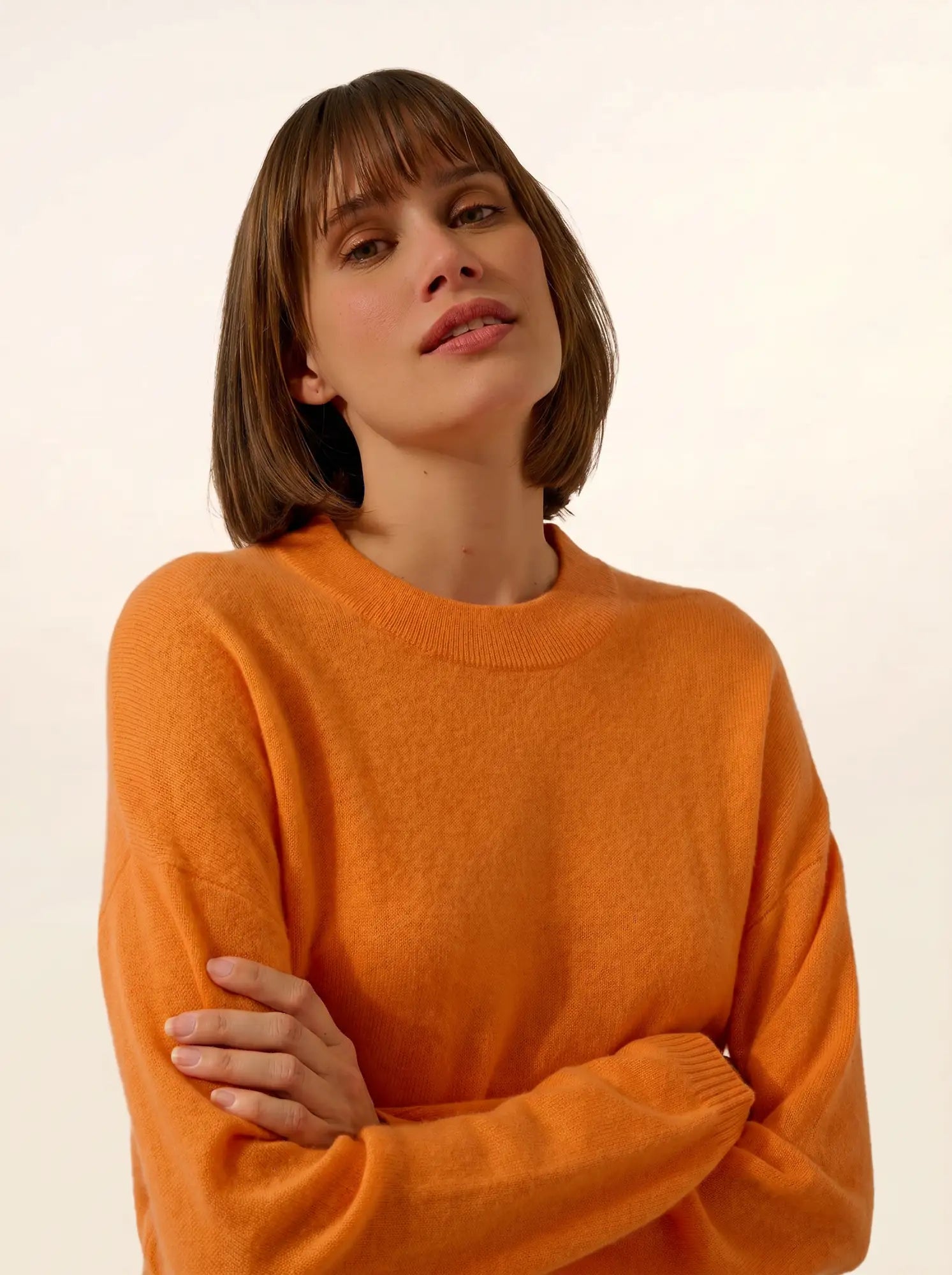 JOSPE pullover rundhalsausschnitt melon