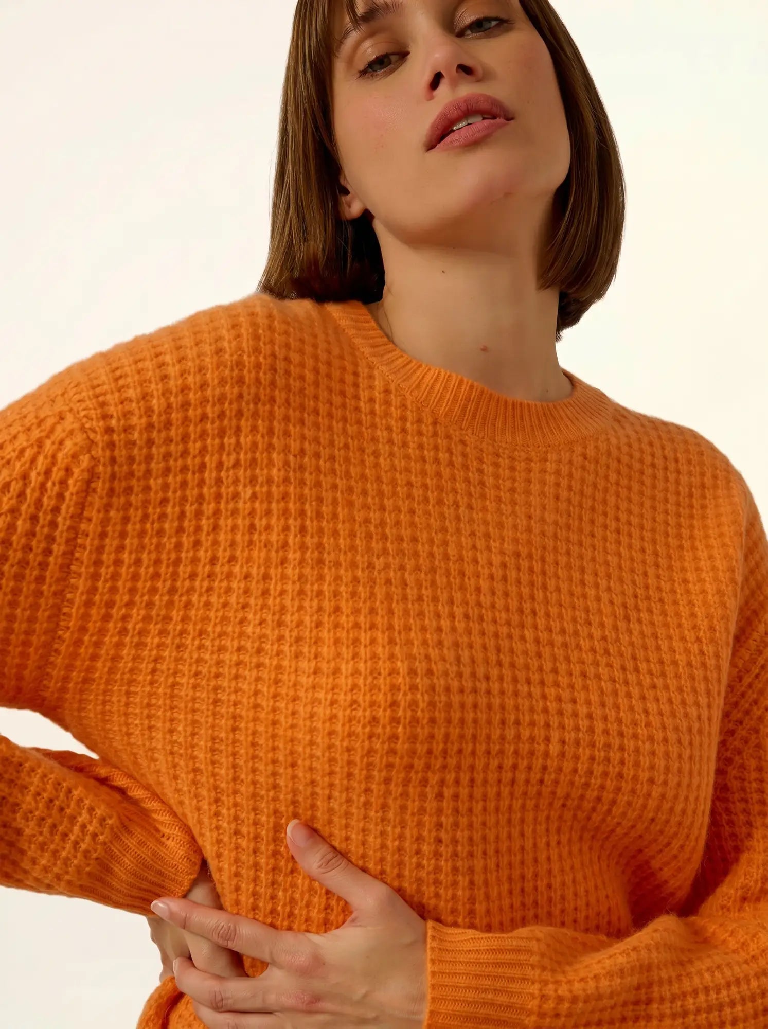 ASSAM pullover rundhalsausschnitt 6-fädig melon