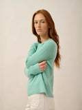 SIGRUN pullover rundhalsausschnitt 4-fädig jade