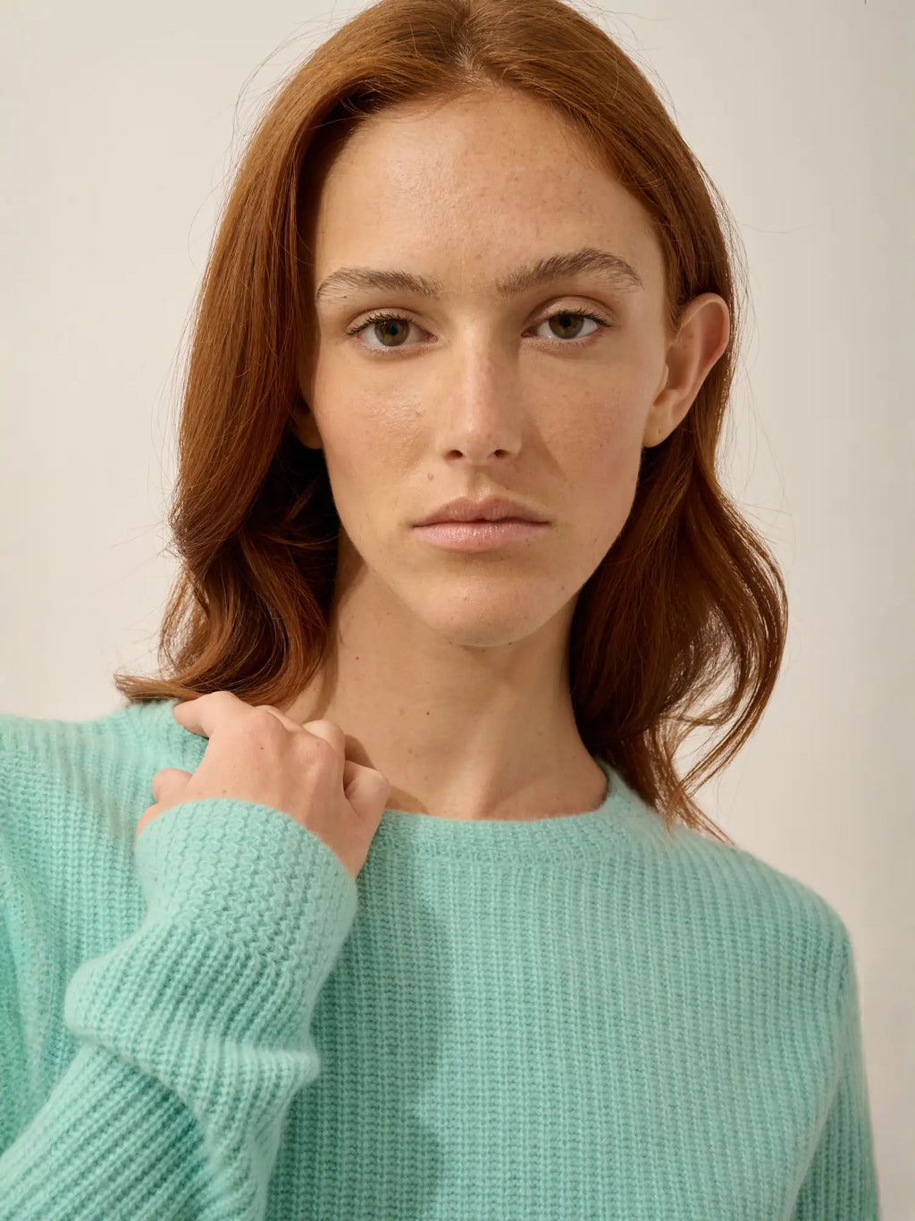 SIGRUN pullover rundhalsausschnitt 4-fädig jade