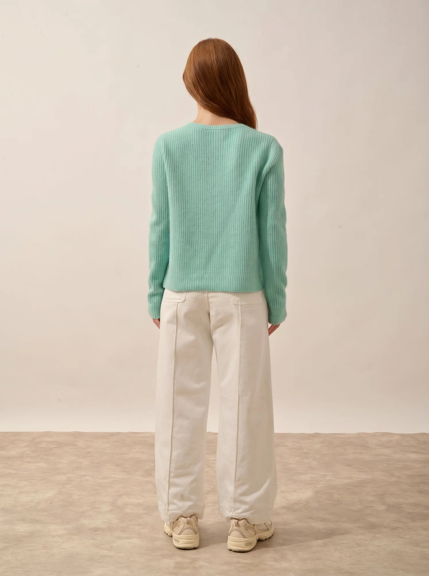 SIGRUN pullover rundhalsausschnitt 4-fädig jade