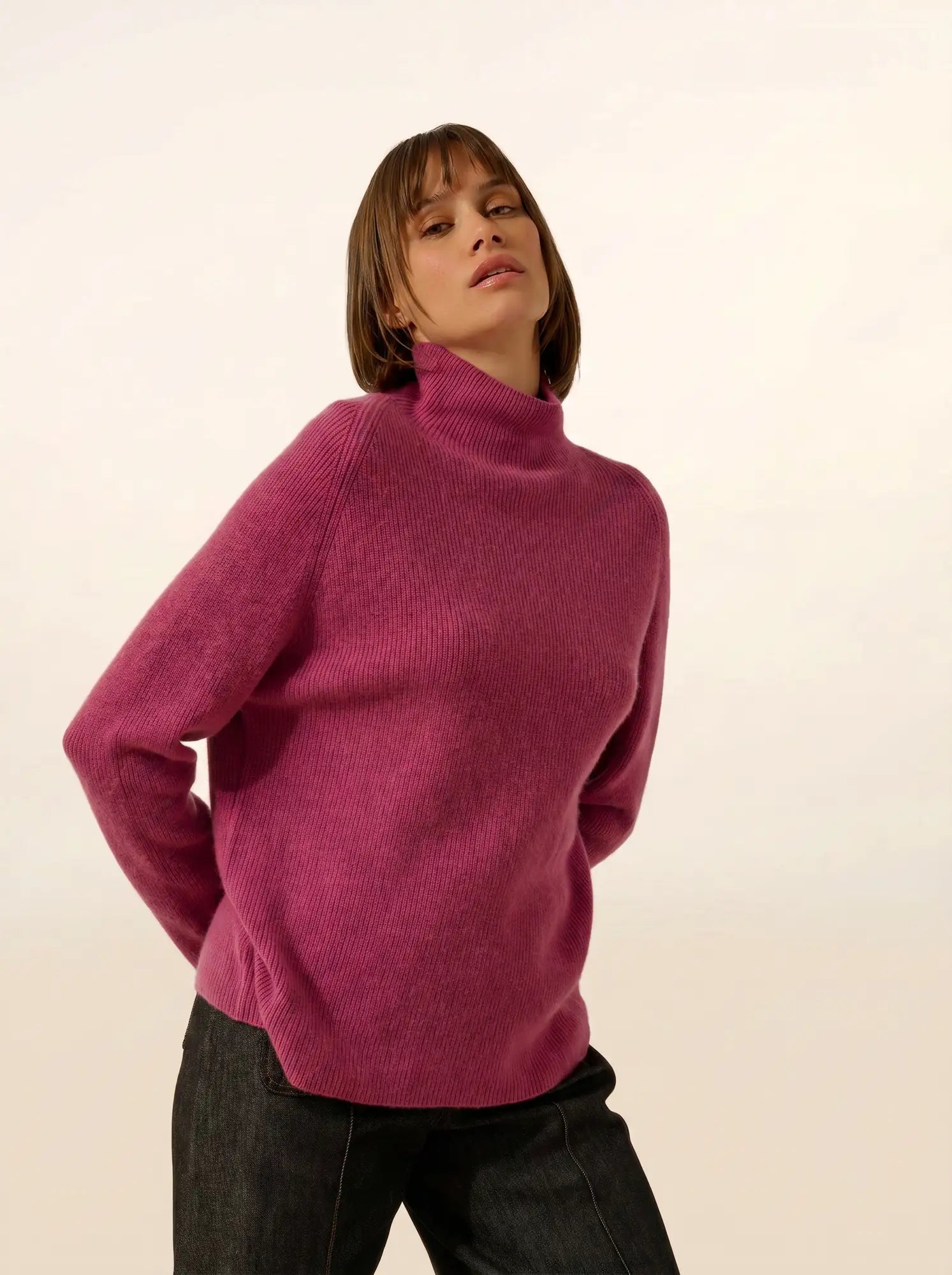 ALYSSA pullover stehkragen orchidée