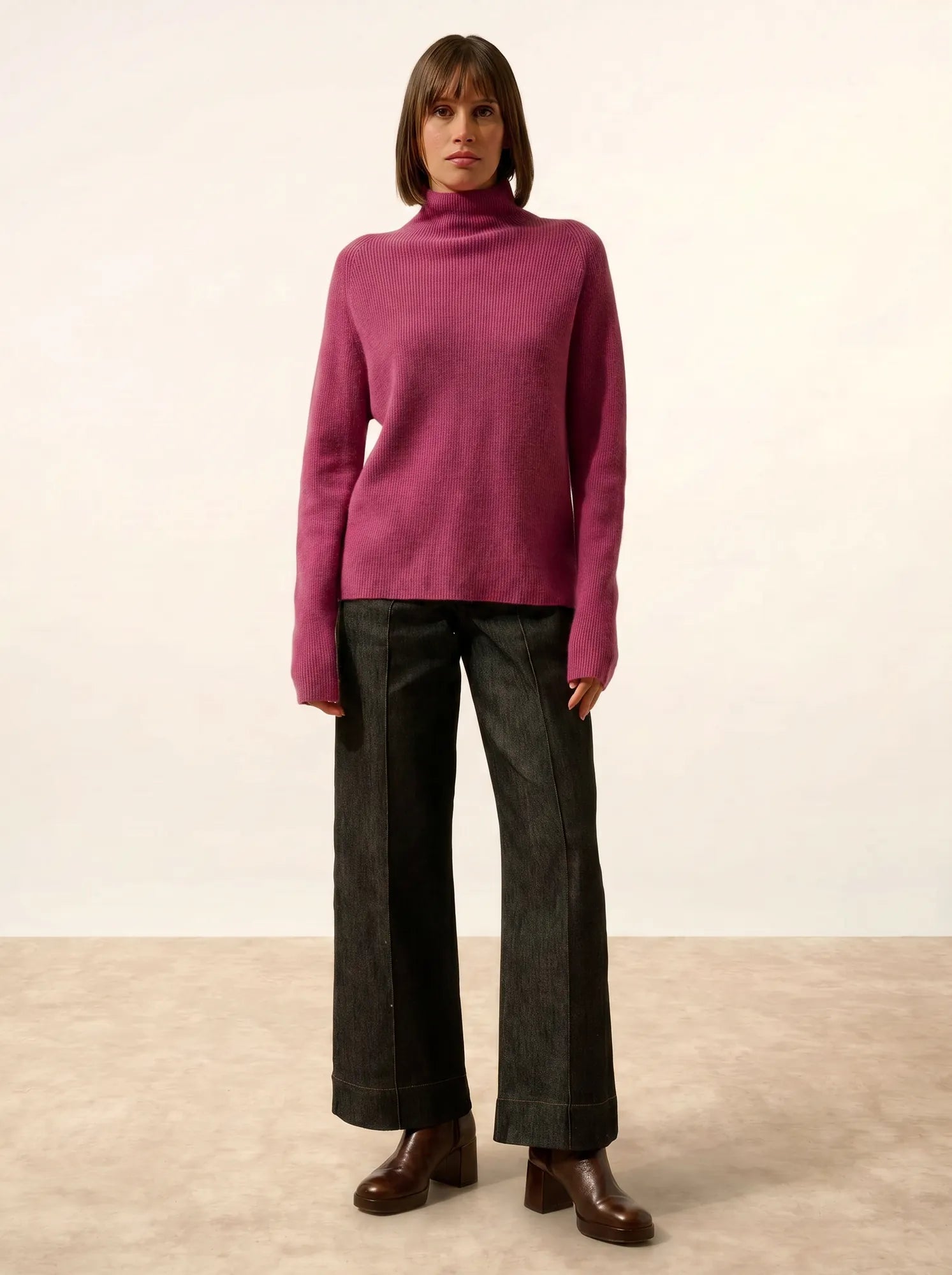ALYSSA pullover stehkragen orchidée