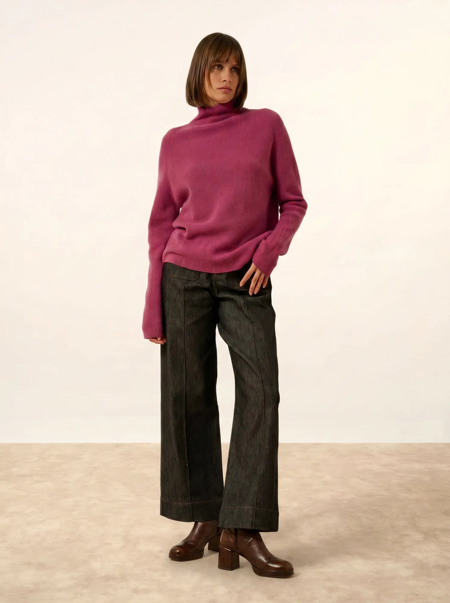 ALYSSA pullover stehkragen orchidée