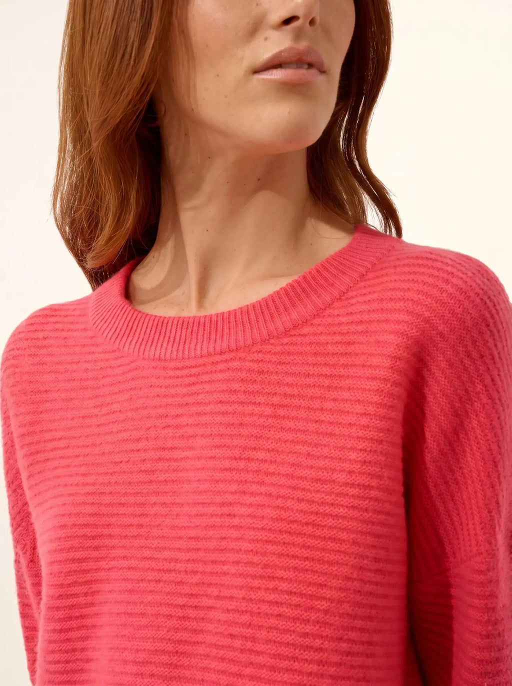 LOUNA pullover rundhalsausschnitt 4-fädig flamant rosa