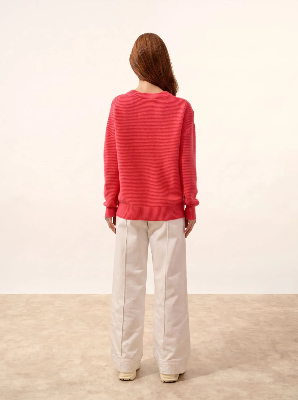 LOUNA pullover rundhalsausschnitt 4-fädig flamant rosa