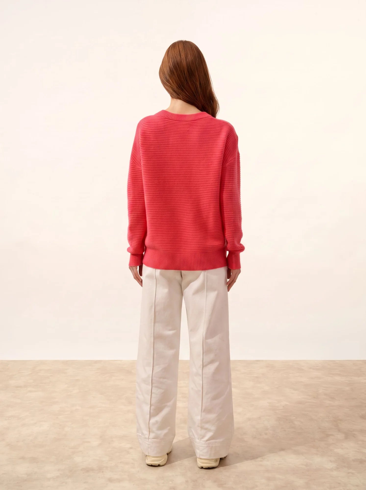 LOUNA pullover rundhalsausschnitt 4-fädig flamant rosa