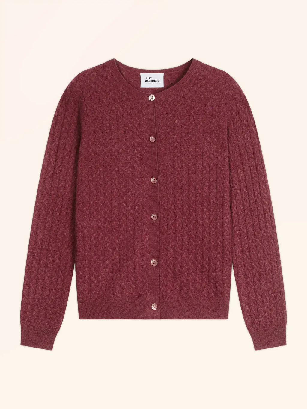 LAURA strickjacke rundhalsausschnitt kirsche