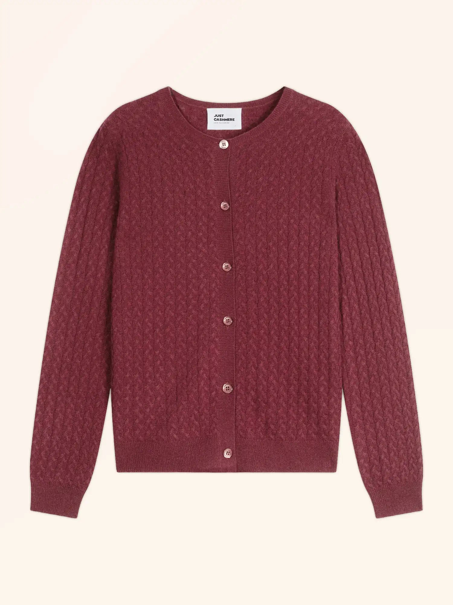 LAURA strickjacke rundhalsausschnitt kirsche