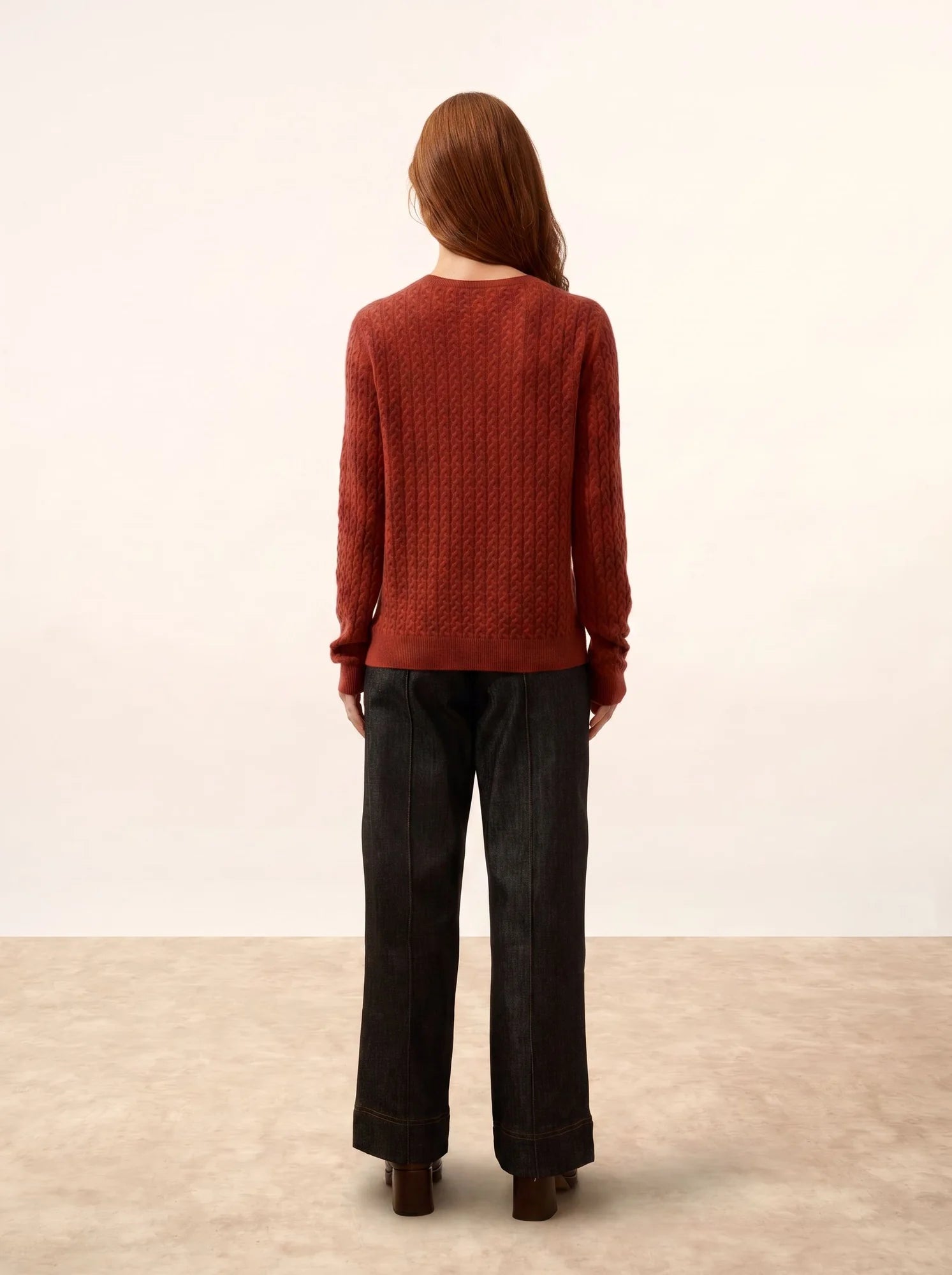 LAURA strickjacke rundhalsausschnitt kirsche