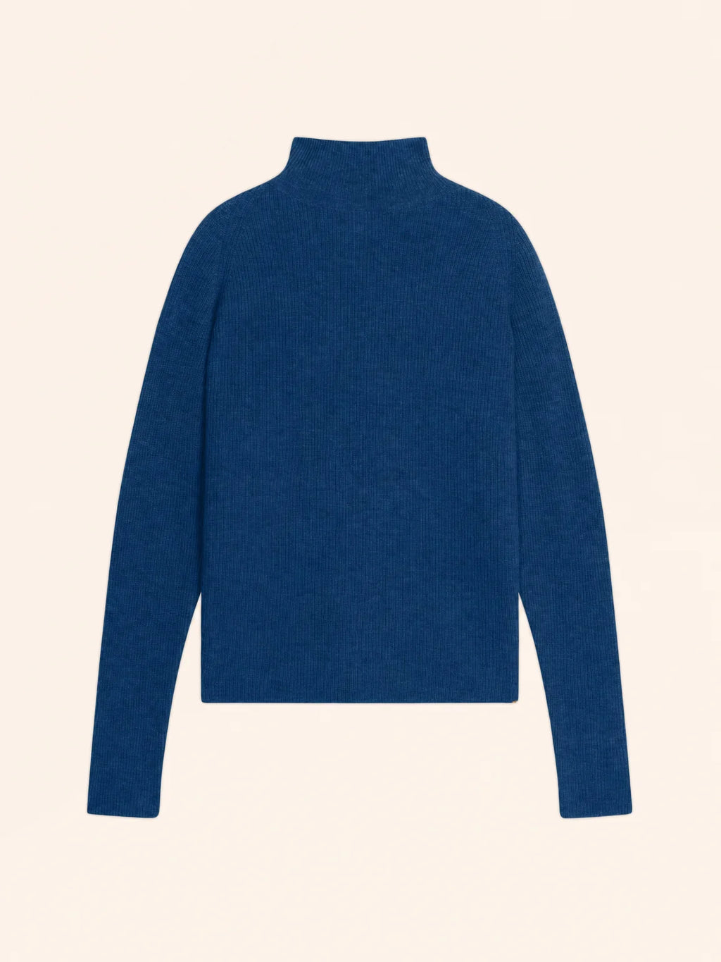 ALYSSA pull col montant bleu chiné