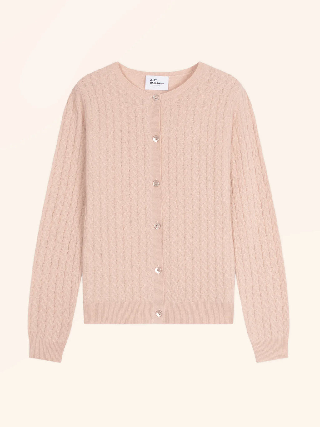 LAURA strickjacke rundhalsausschnitt nude