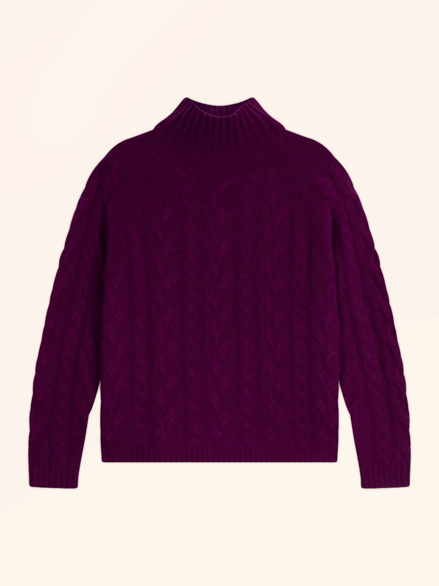 SERENOA pullover stehkragen 6-fädig pflaume