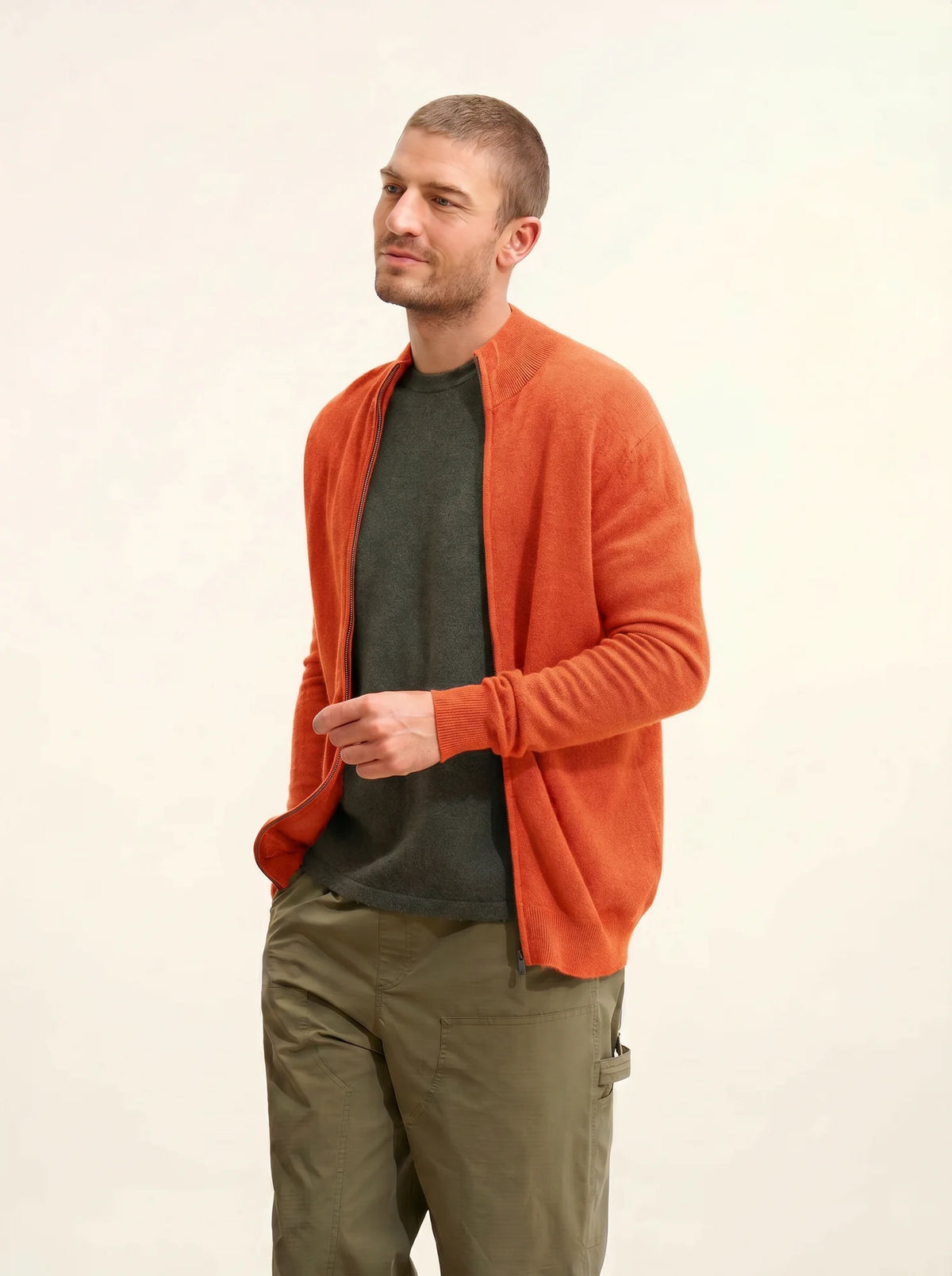 ALAN gilet zippé col montant orange
