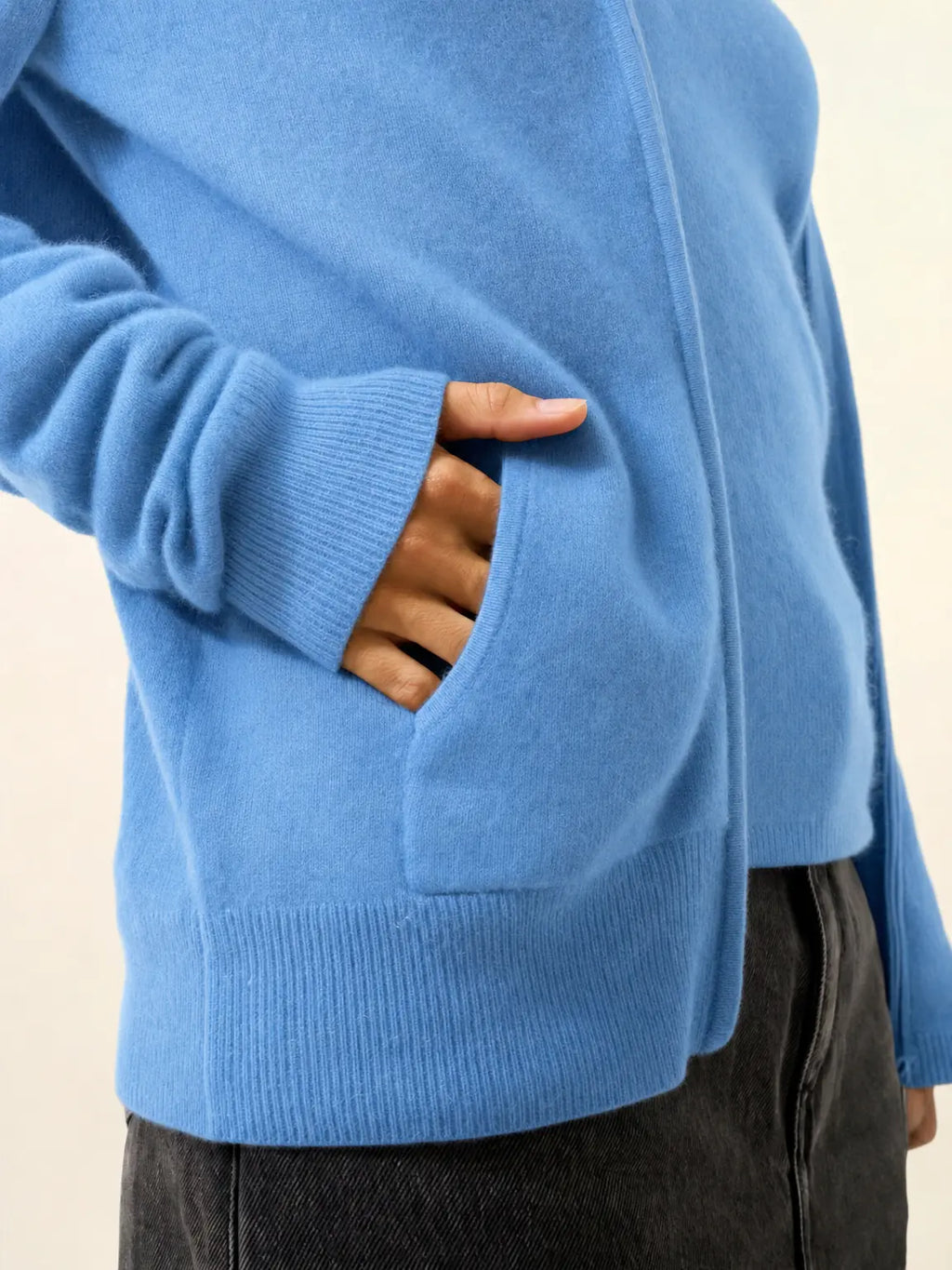 DEBBIE weste mit reissverschluss mit kapuze blau bébé