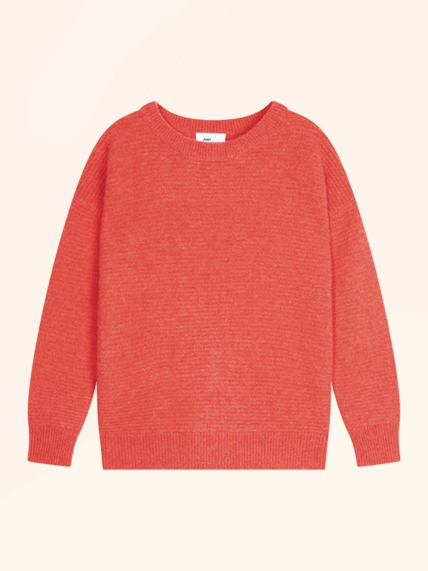 LOUNA pullover rundhalsausschnitt 4-fädig orange meliert