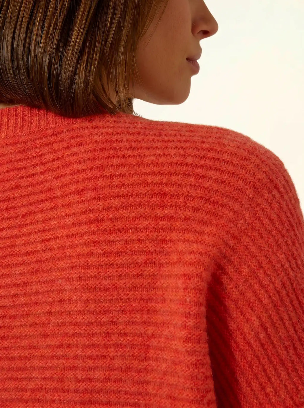 LOUNA pullover rundhalsausschnitt 4-fädig orange meliert