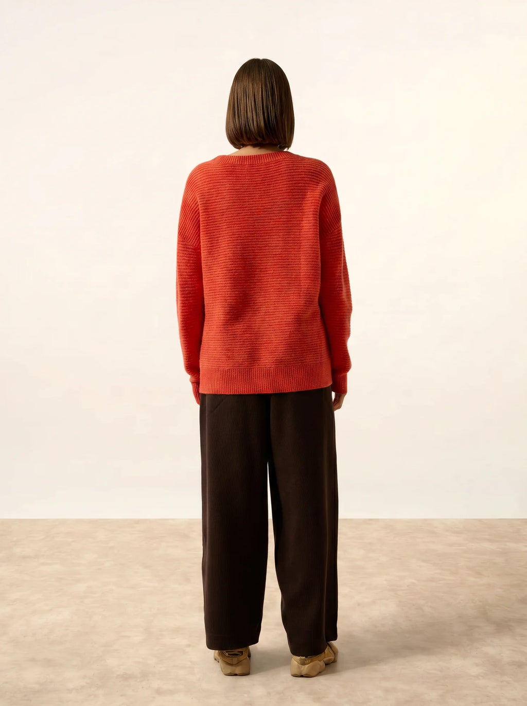 LOUNA pullover rundhalsausschnitt 4-fädig orange meliert