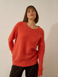 LOUNA pullover rundhalsausschnitt 4-fädig orange meliert