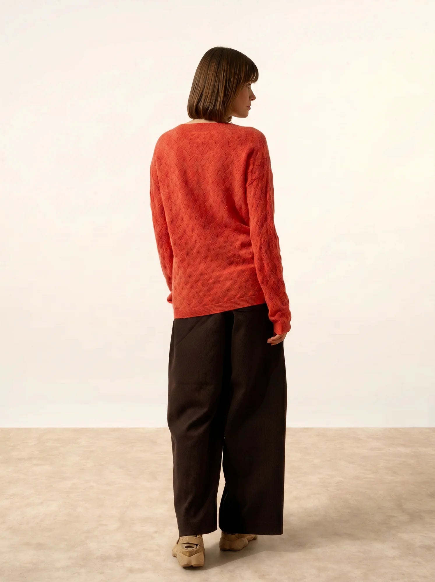 VIREON pullover v-ausschnitt orange meliert