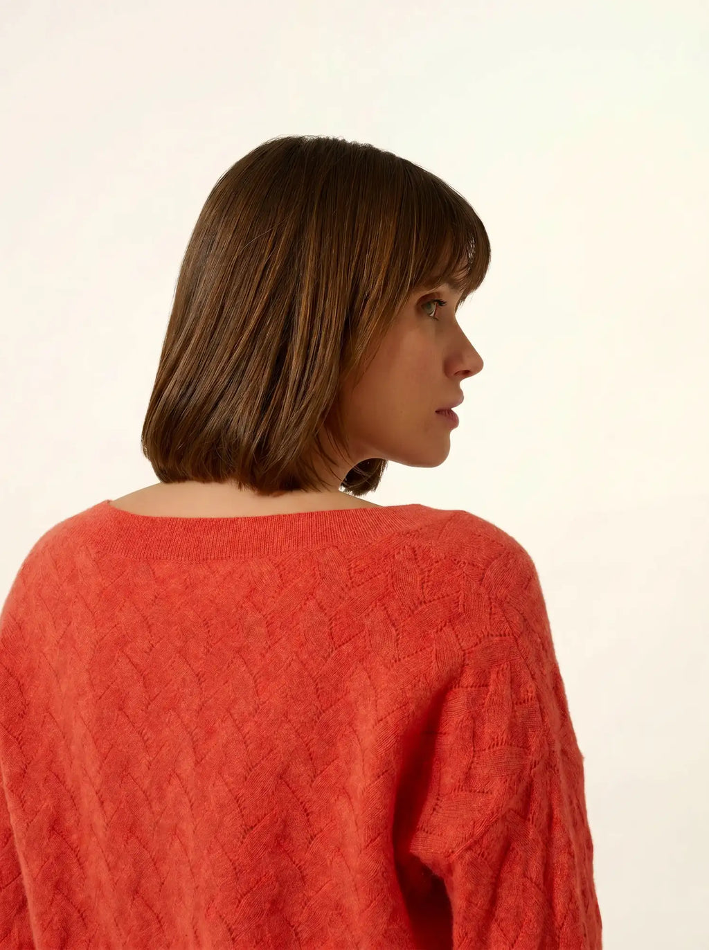 VIREON pullover v-ausschnitt orange meliert