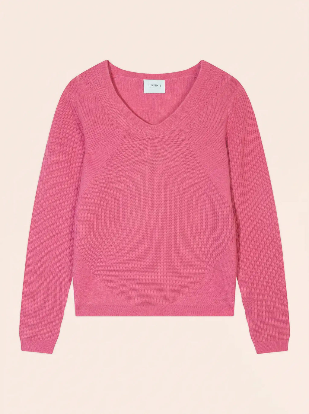 AMRITA pullover v-ausschnitt 4-fädig rosa