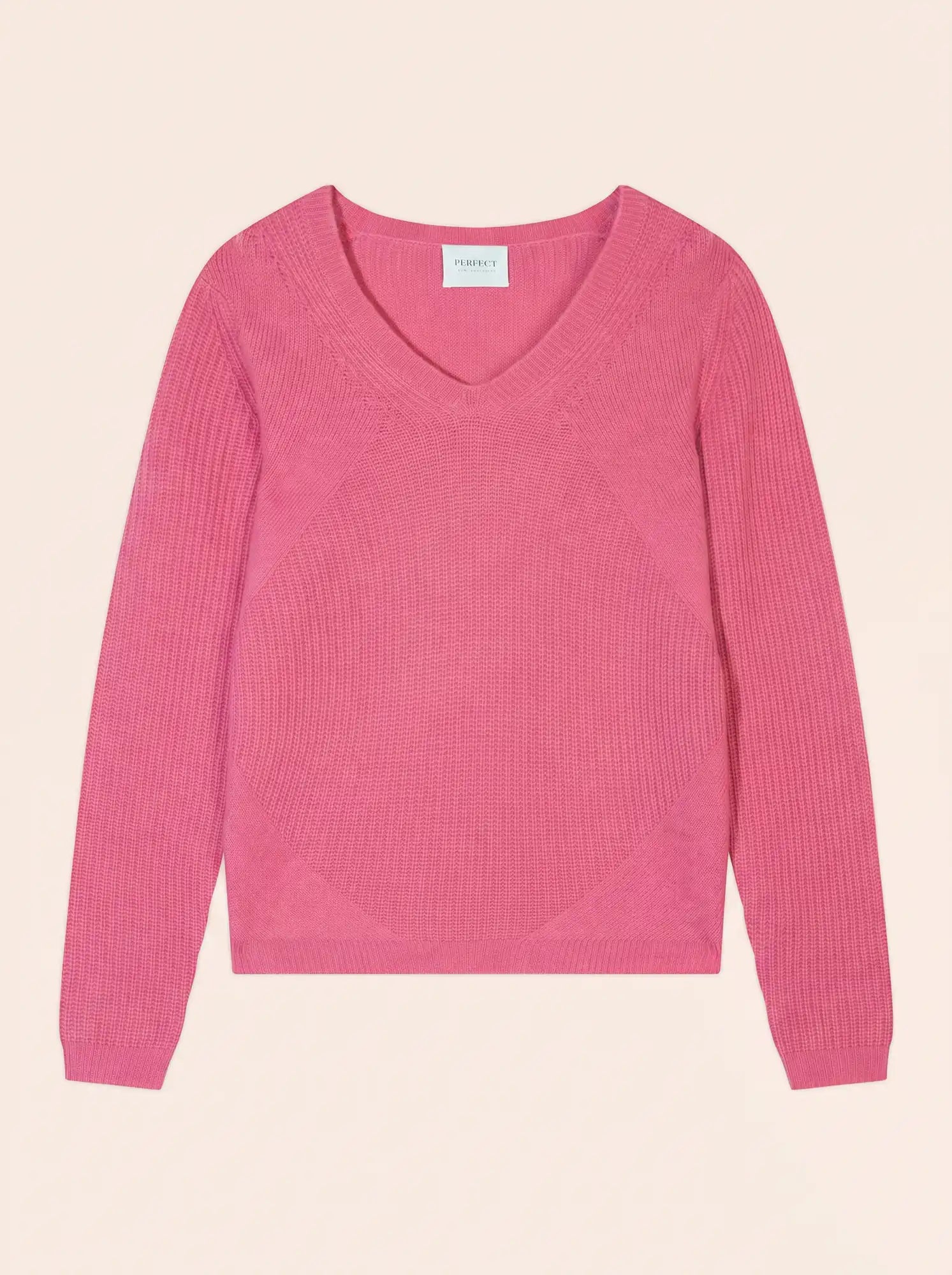 AMRITA pullover v-ausschnitt 4-fädig rosa