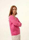 AMRITA pullover v-ausschnitt 4-fädig rosa