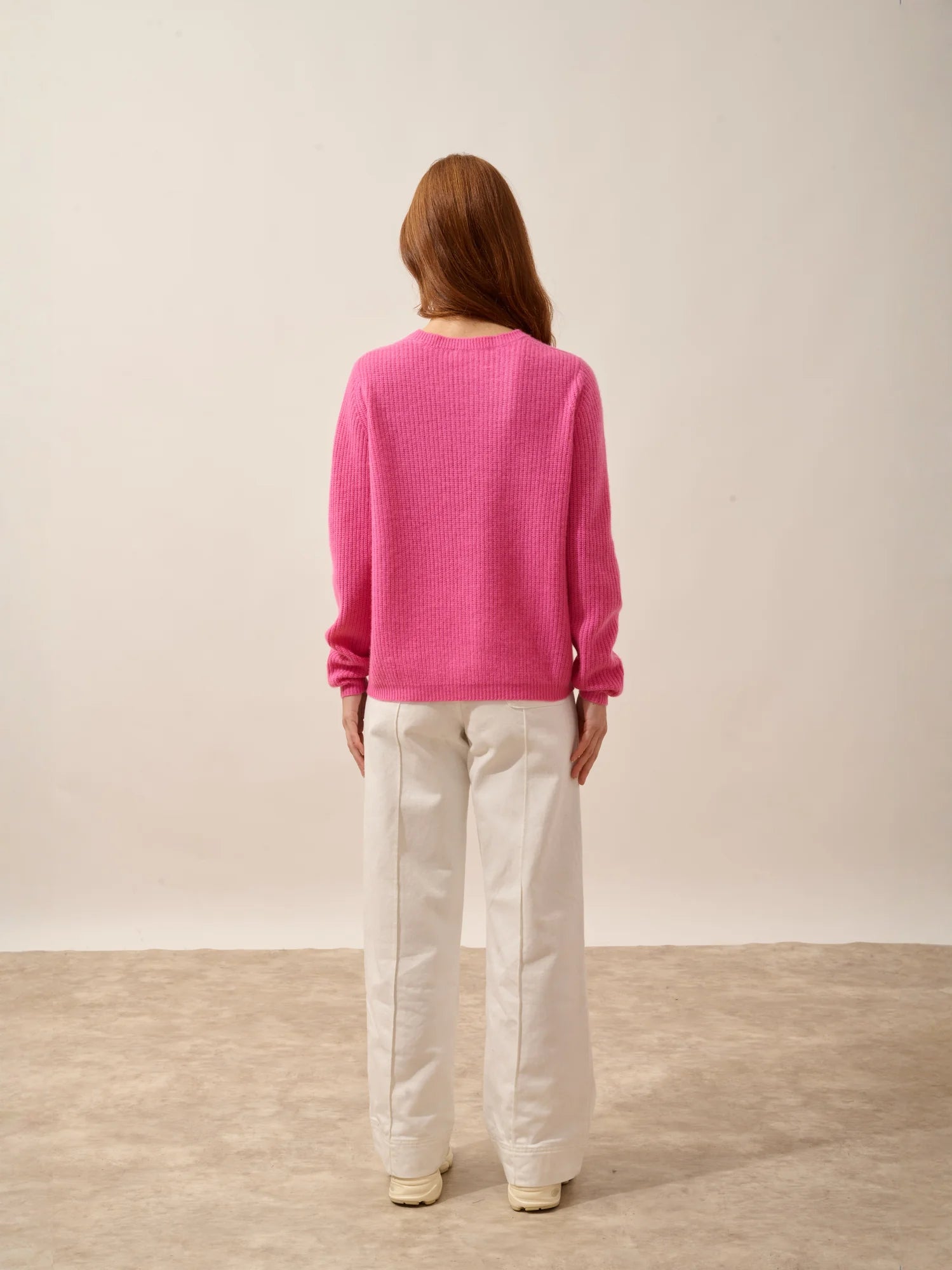 AMRITA pullover v-ausschnitt 4-fädig rosa