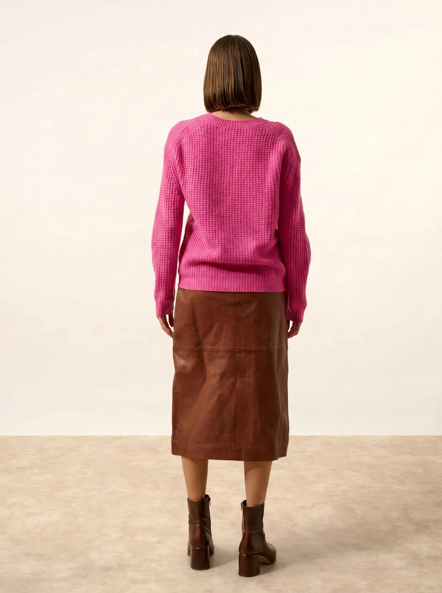 ASSAM pullover rundhalsausschnitt 6-fädig rosa