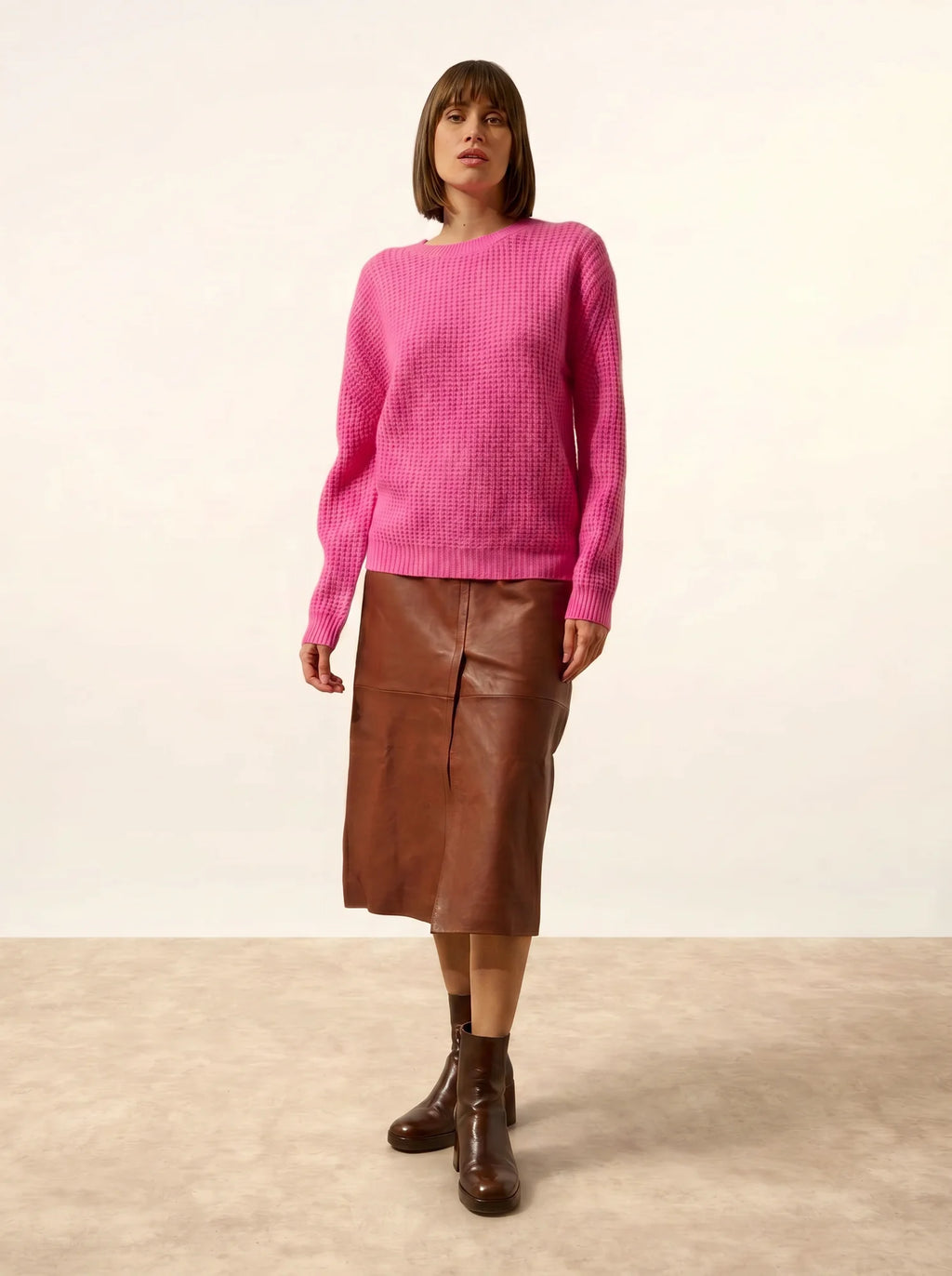 ASSAM pullover rundhalsausschnitt 6-fädig rosa