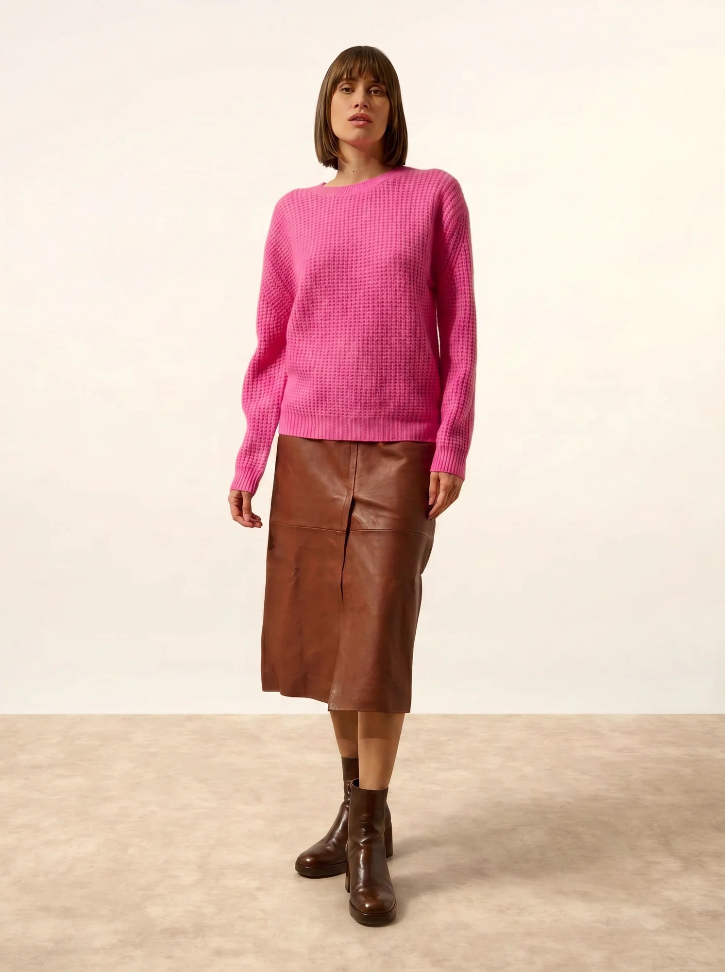 ASSAM pullover rundhalsausschnitt 6-fädig rosa