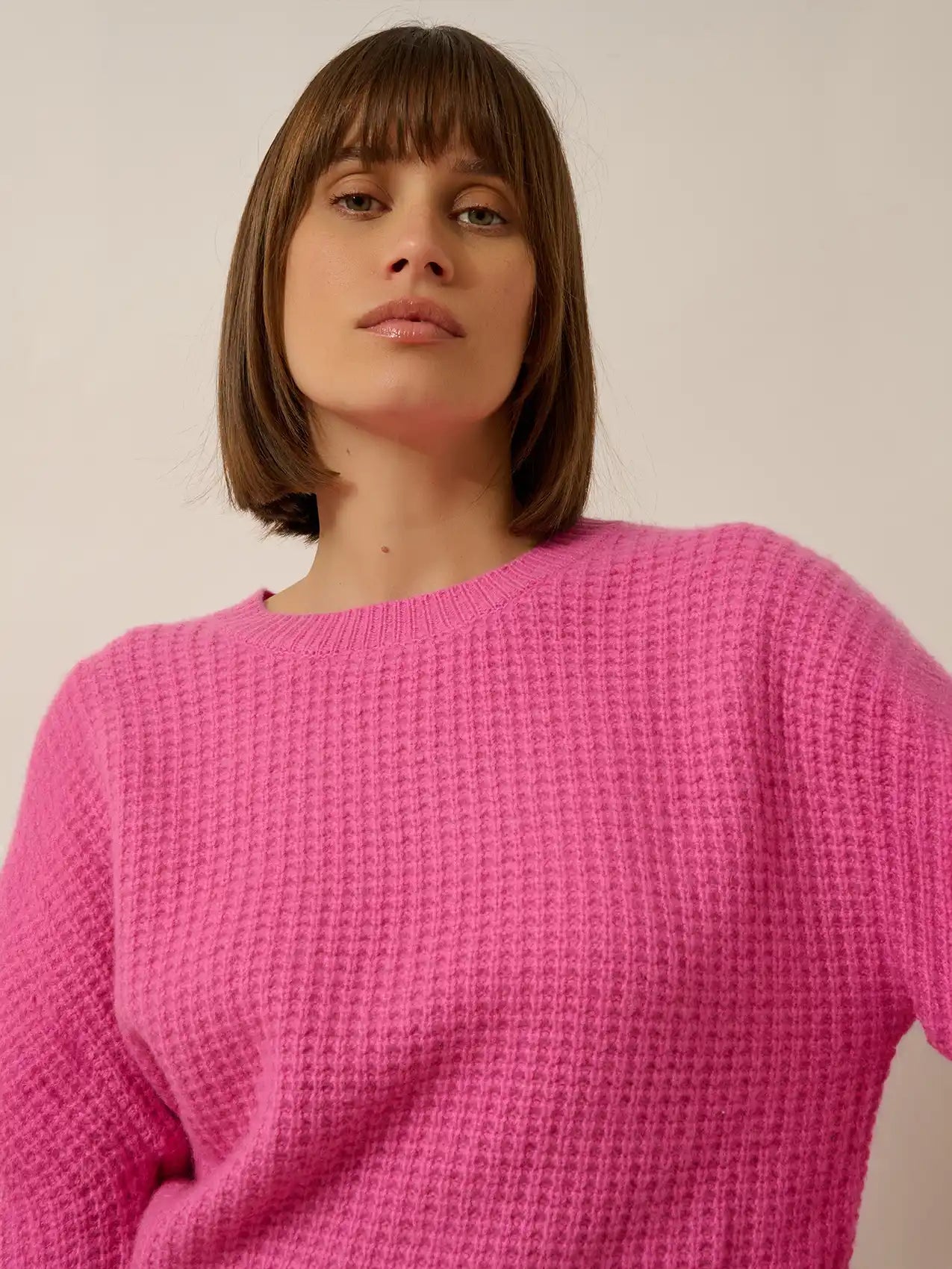 ASSAM pullover rundhalsausschnitt 6-fädig rosa