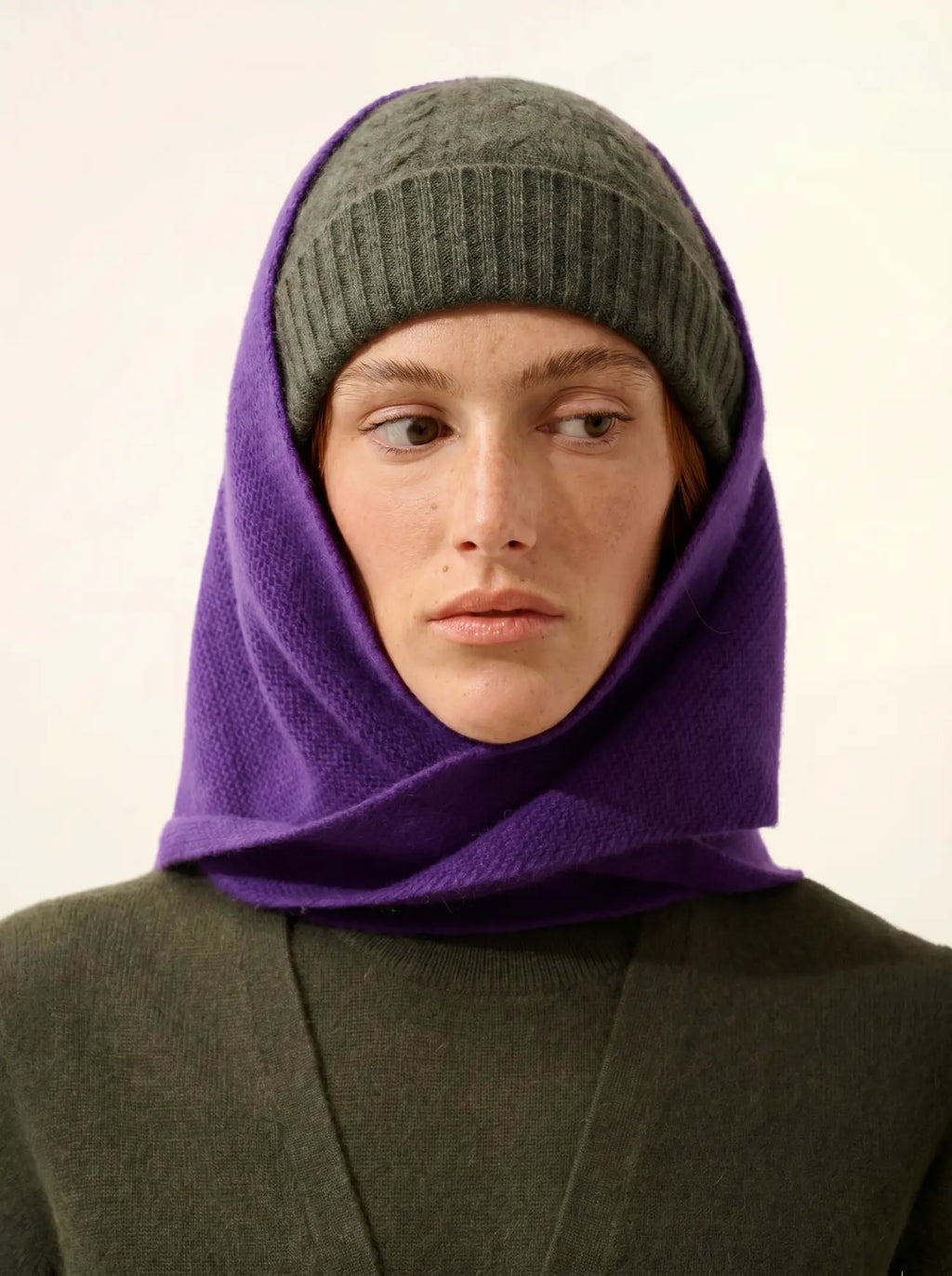 LIMA schal triangle mit fransen 4-fädig violette