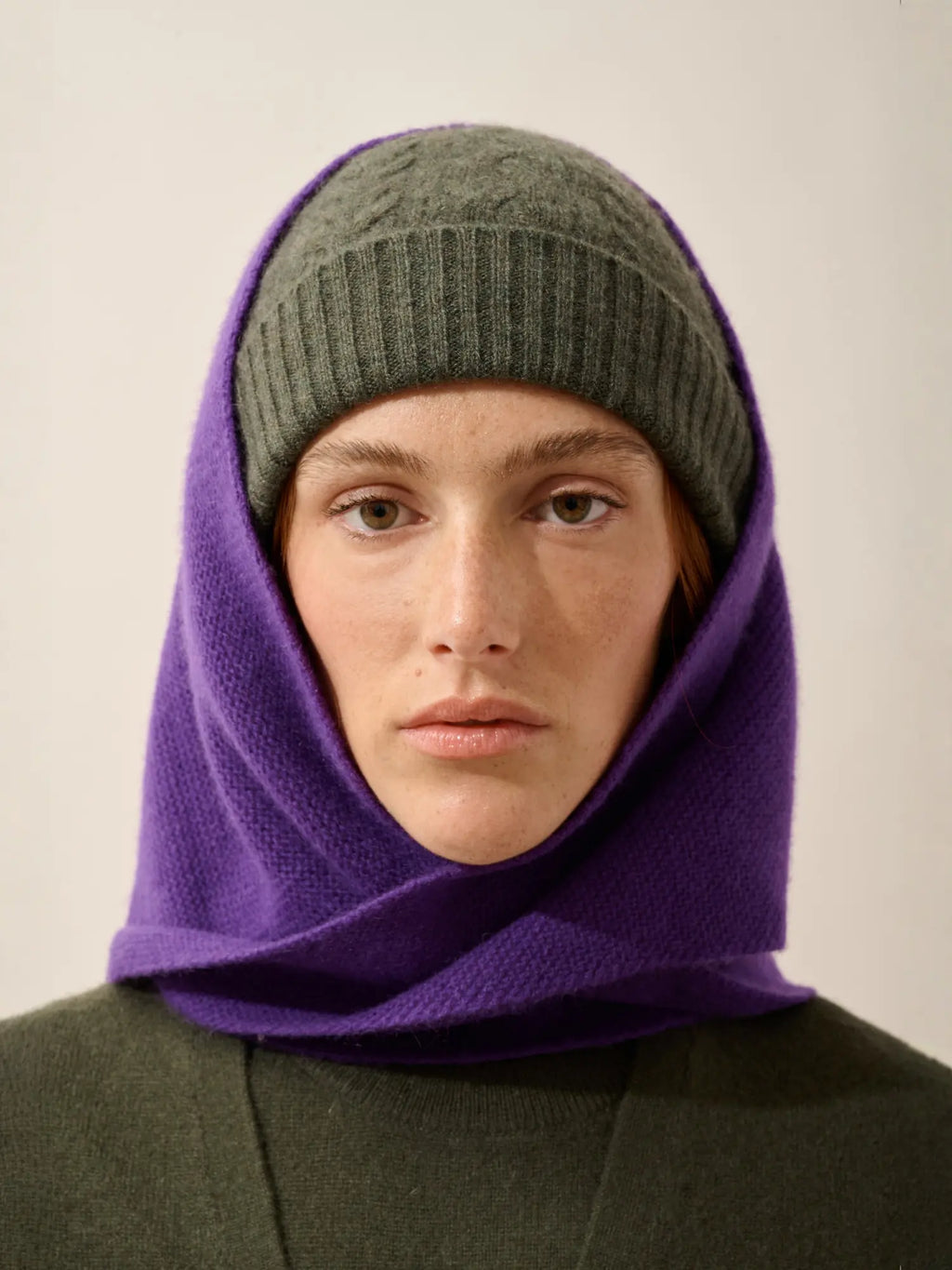 LIMA schal triangle mit fransen 4-fädig violette