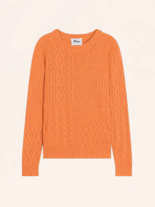 AMALA pullover rundhalsausschnitt 6-fädig mandarine