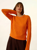 AMALA pullover rundhalsausschnitt 6-fädig mandarine