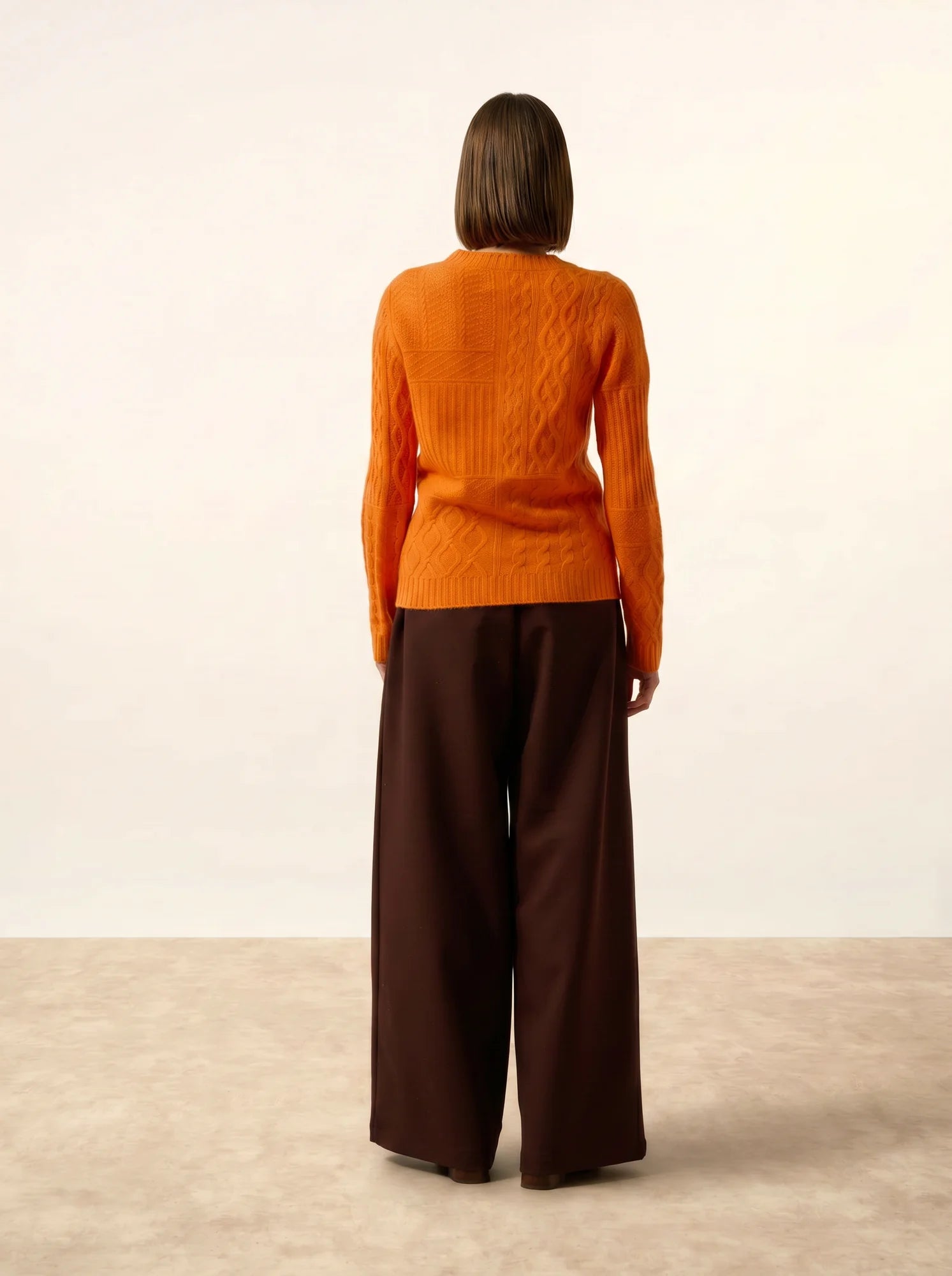 AMALA pullover rundhalsausschnitt 6-fädig mandarine