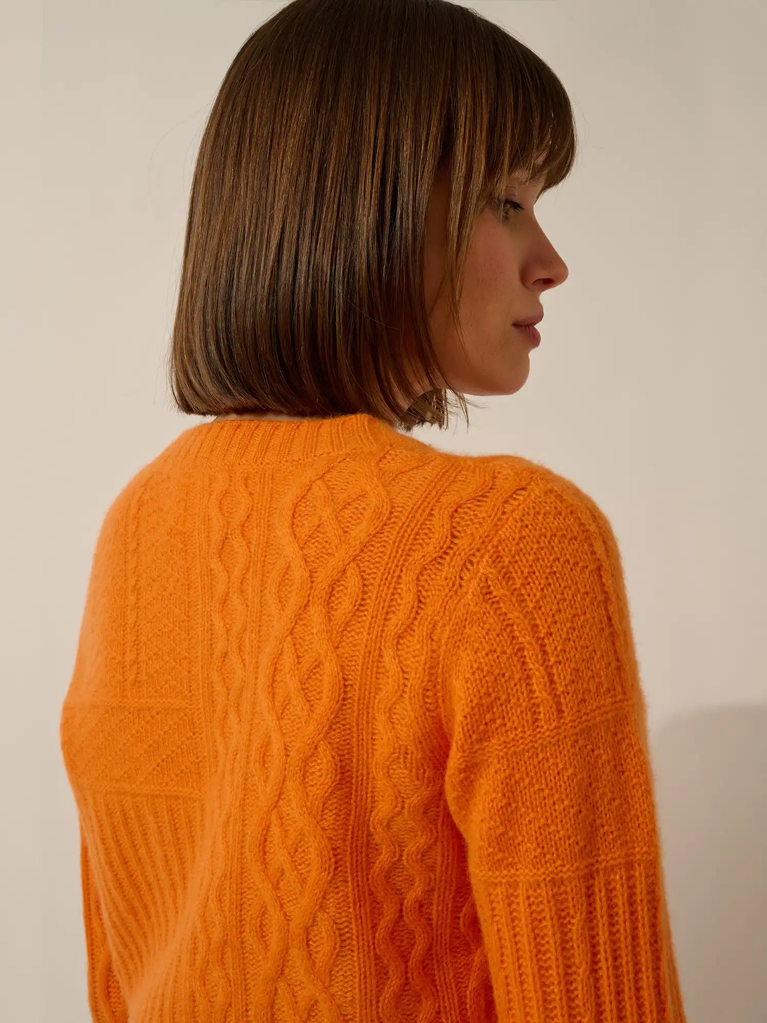 AMALA pullover rundhalsausschnitt 6-fädig mandarine