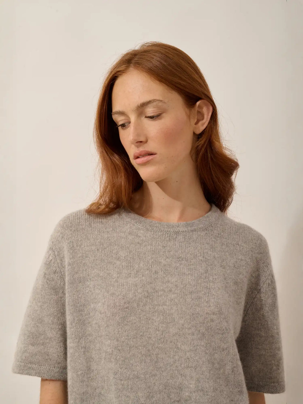CARLA t-shirt rundhalsausschnitt 4-fädig wolke meliert
