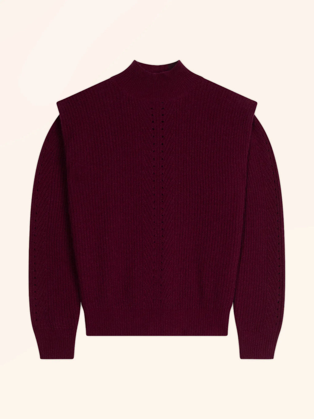 IQUITOS pullover stehkragen plis épaules 4-fädig bordeaux