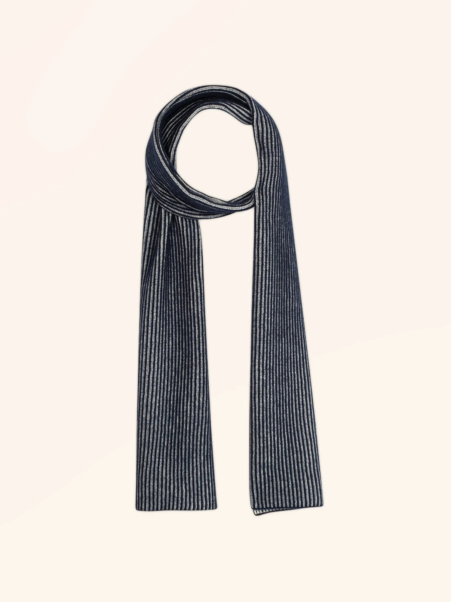 ANTONIO schal 4-fädig marineblau und elfenbein
