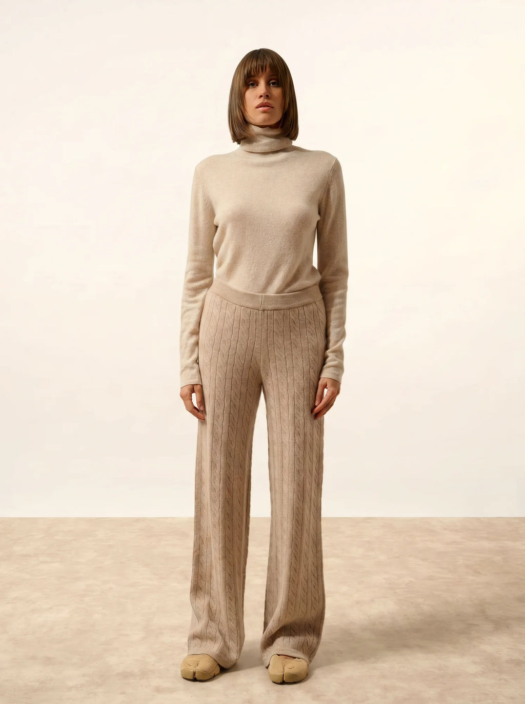 COLETTE hose weit 4-fädig camel hell meliert
