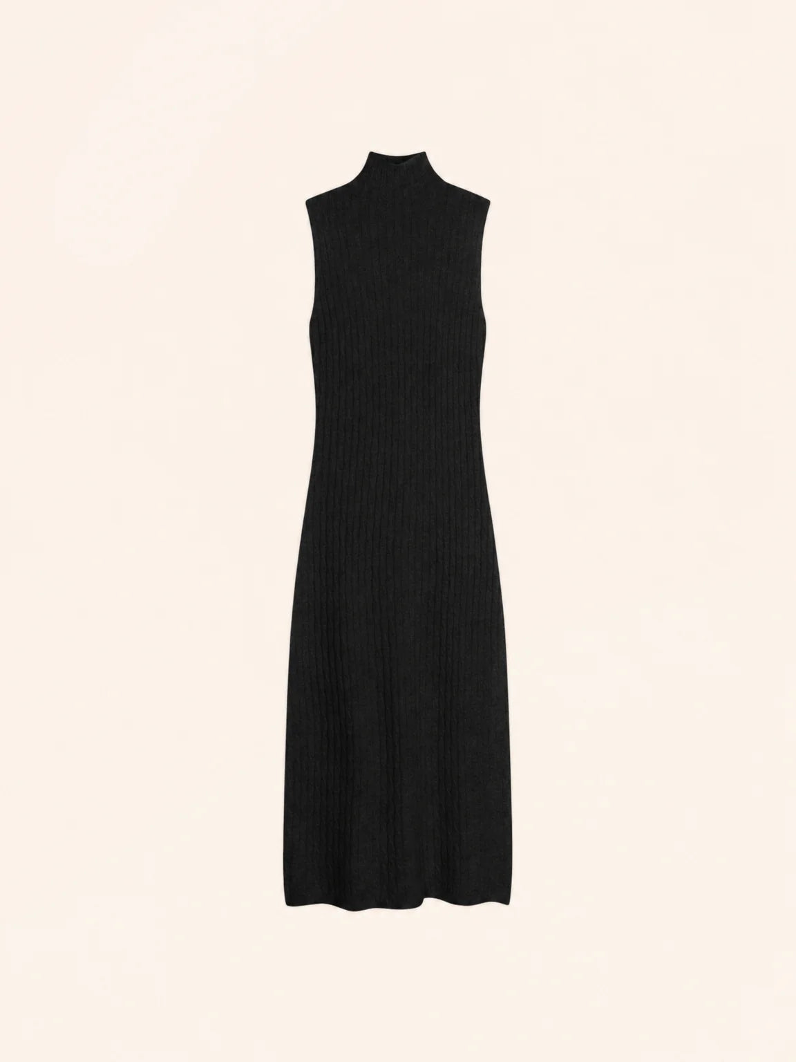 MANON kleid stehkragen ärmellos schwarz