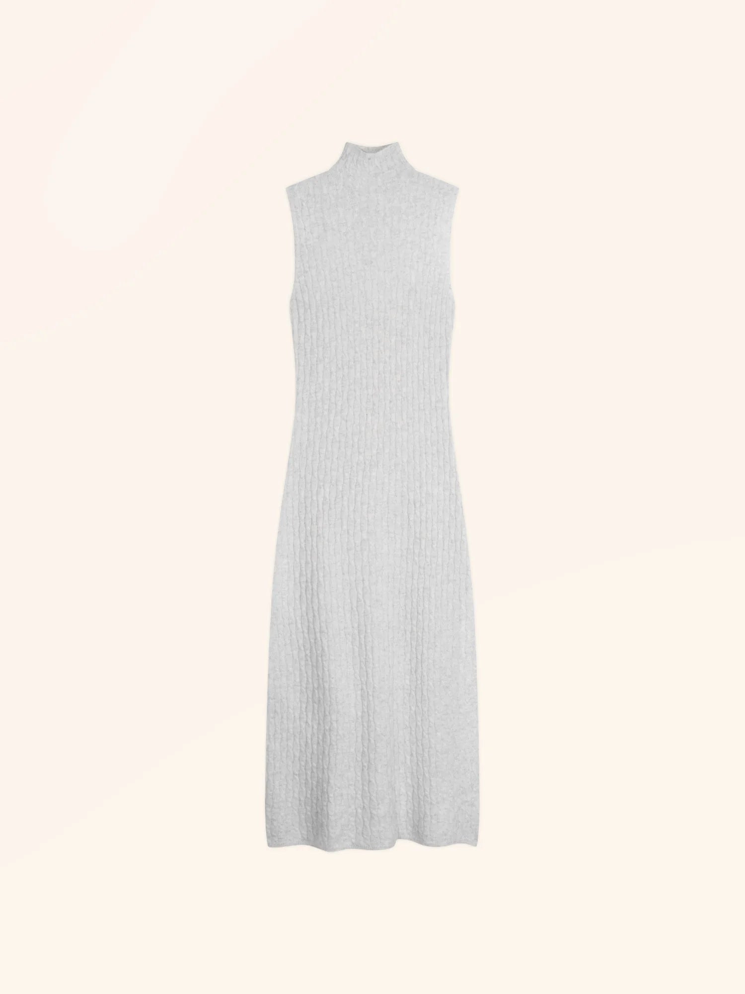 MANON kleid stehkragen ärmellos perlgrau meliert